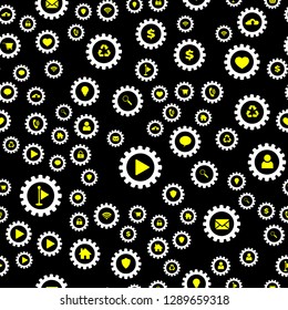 Gears and computer icons Seamless vector EPS 10 pattern