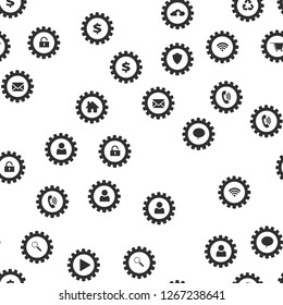 Gears and computer icons. Technology web concept Seamless vector EPS 10 pattern