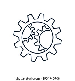 Gears. The concept of increasing the efficiency of business processes, balance. Vector icon isolated on white background.