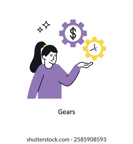Gears Concept vector illustration.  isolated on white Background.