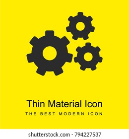 Gears configuration tool bright yellow material minimal icon or logo design