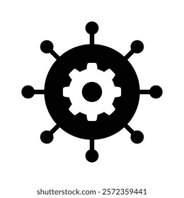 Gears and connections symbolizing automated processes