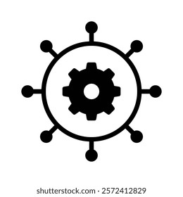 Gears and connections symbolizing automated processes