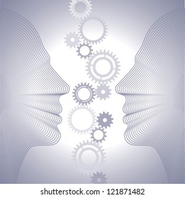 gears in the contour the human head
