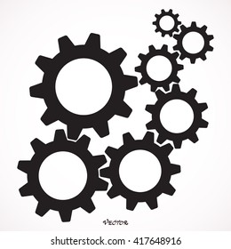 gears for cooperation or teamwork, icon isolated vector