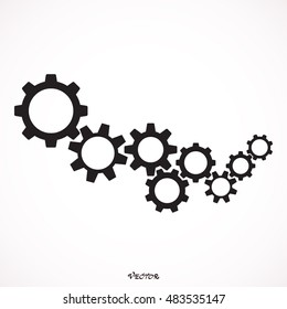 gears for cooperation or teamwork, icon isolated vector