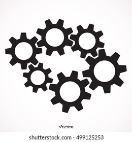 gears for cooperation or teamwork, icon isolated vector