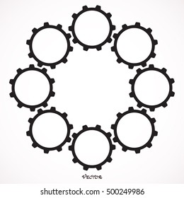 gears for cooperation or teamwork, icon isolated vector