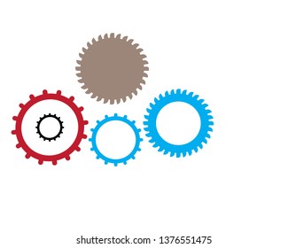 gears for cooperation or teamwork symbolism icon vector.