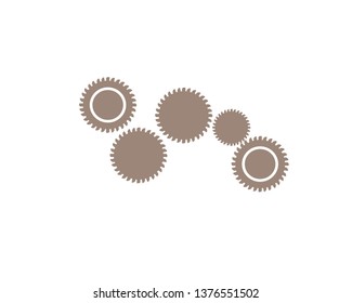 gears for cooperation or teamwork symbolism icon vector.