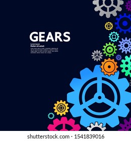 Gears creative idea set for business vector illustration.