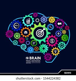 Gears creative idea set for business vector illustration.