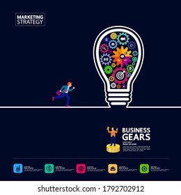 Juego de ideas creativas para la ilustración de vector de negocio.