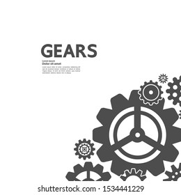 Gears creative idea set grand vector illustration.