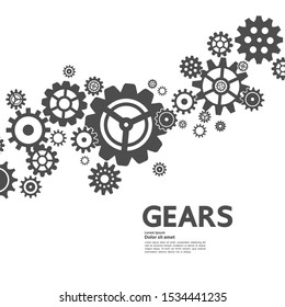 Gears creative idea set grand vector illustration.