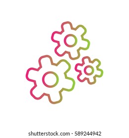 Gears depict settings or interaction isolated