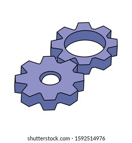 Gears design, construction work repair machine part technology industry and technical theme Vector illustration