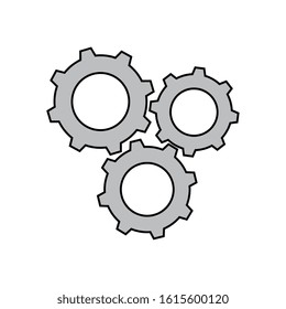Gears design, construction work repair machine part technology industry and technical theme Vector illustration