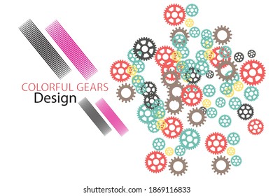 los elementos de diseño de engranajes sobre fondo blanco. patrón del símbolo y del icono de los engranajes