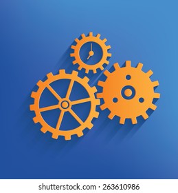 Gears design on blue background,vector