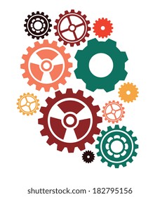 Gears design over  background, vector illustration