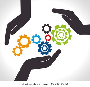 Gears design over background, vector illustration