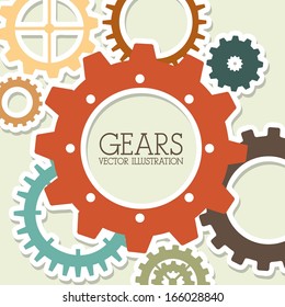gears design over beige  background vector illustration  