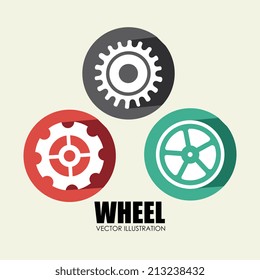 Gears design over beige background, vector illustration