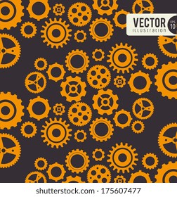 gears design over  black background vector illustration