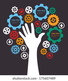 gears design over black background vector illustration
