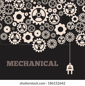 Gears design over black background, vector illustration