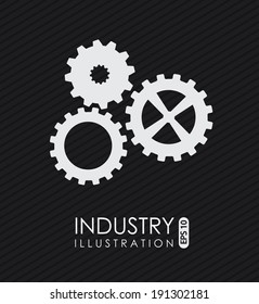 Gears design over black background, vector illustration