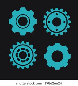 Gears design over black background, vector illustration