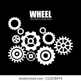 Gears design over black background, vector illustration