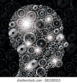Gears design over black background, vector illustration