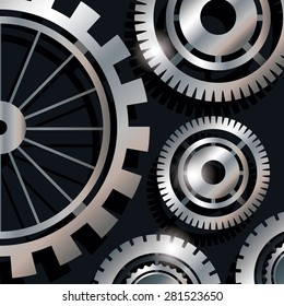 Gears design over black background, vector illustration