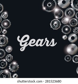 Gears design over black background, vector illustration