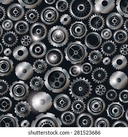 Gears design over black background, vector illustration
