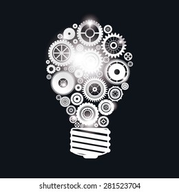 Gears design over black background, vector illustration