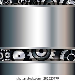 Gears design over black background, vector illustration