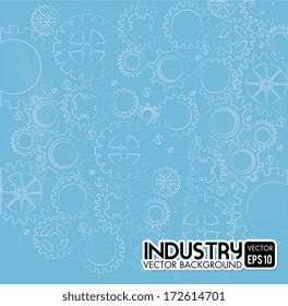 Gears Design Over Blue Background Vector Illustration