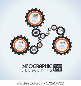 gears design over blue background vector illustration