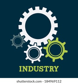 Gears design over blue background, vector illustration