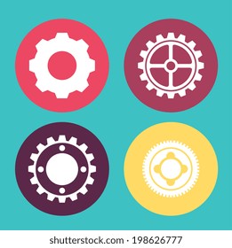 Gears design over blue background, vector illustration