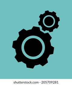 Gears design over blue background, vector illustration