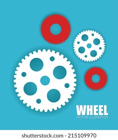 Gears design over blue background, vector illustration