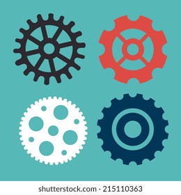 Gears design over blue background, vector illustration