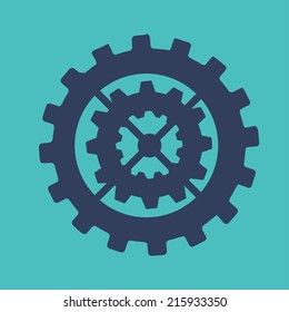 gears design over  blue  background vector illustration