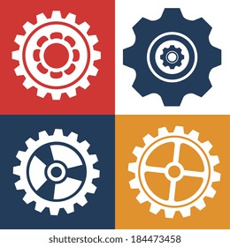 Gears design over colorful background, vector illustration