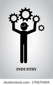 gears design over gray  background vector illustration 